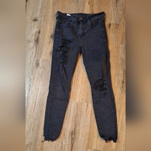 American Eagle Curvy Super Hi Rise Jegging Womens 6 Reg Next Level Stretch Black